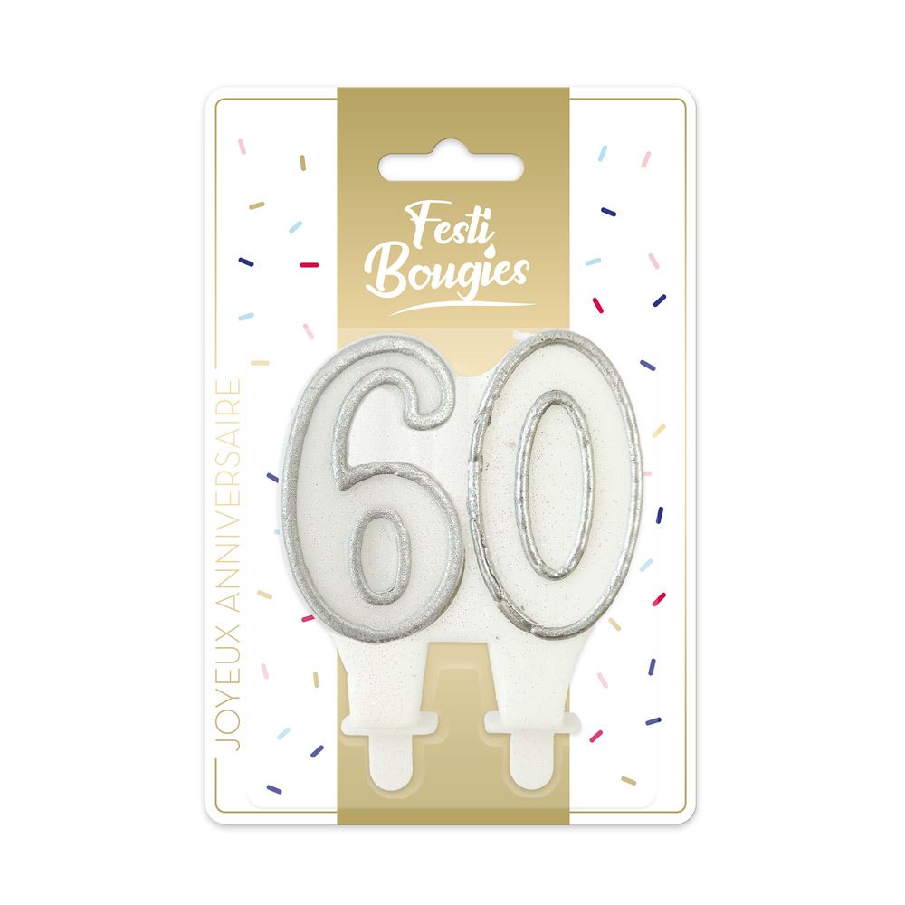 Bougie anniversaire 60