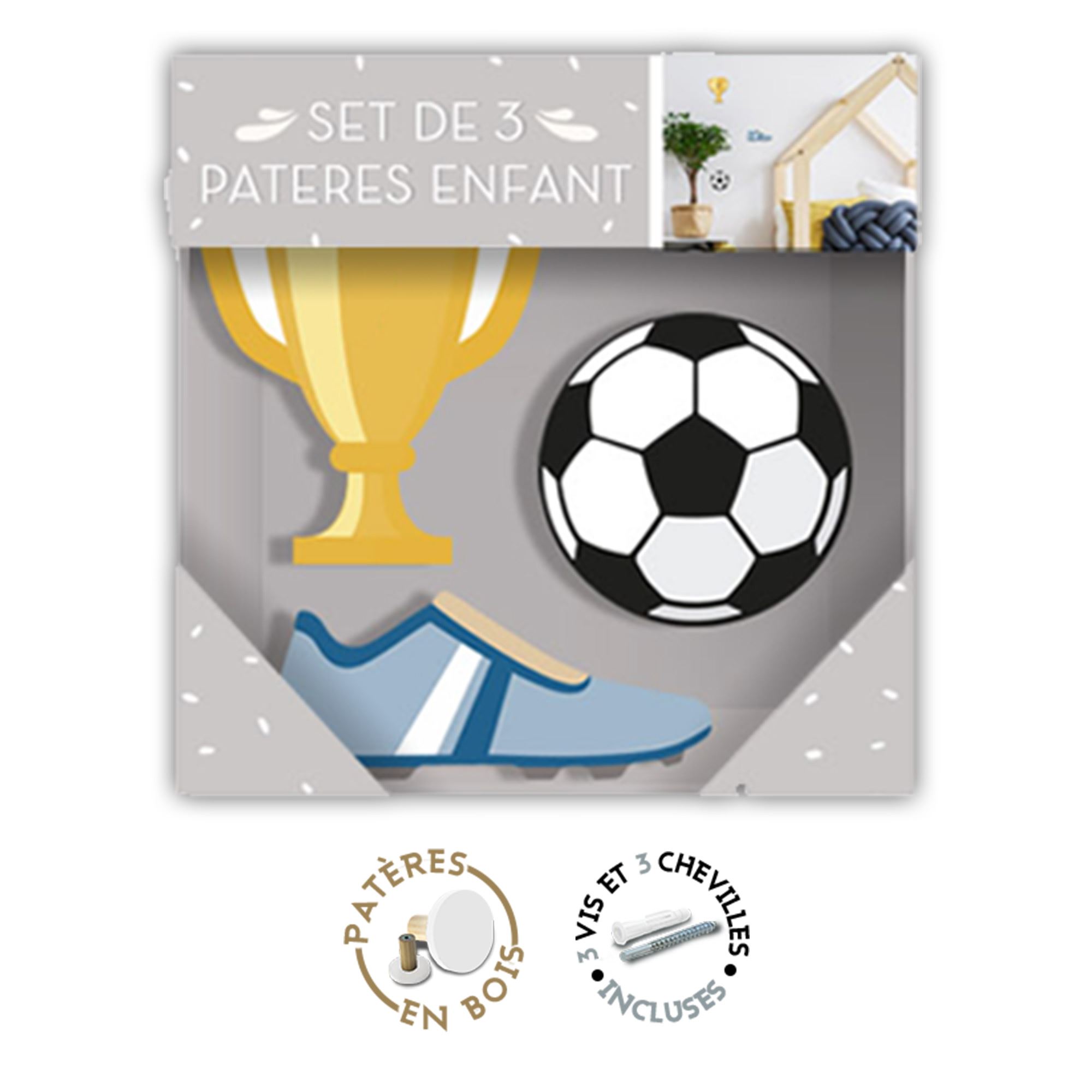Pack 3 pateres foot