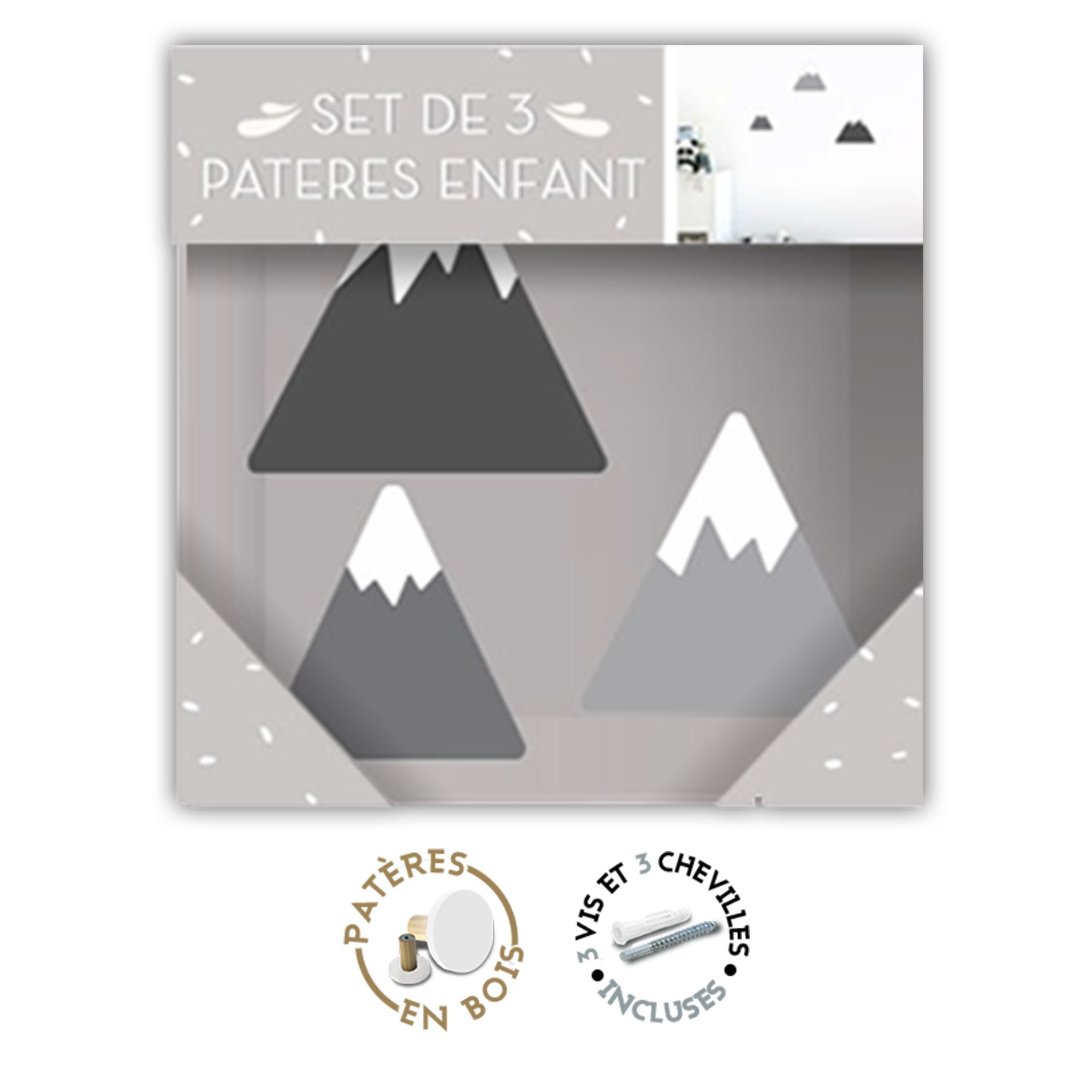 Pack 3 pateres montagnes