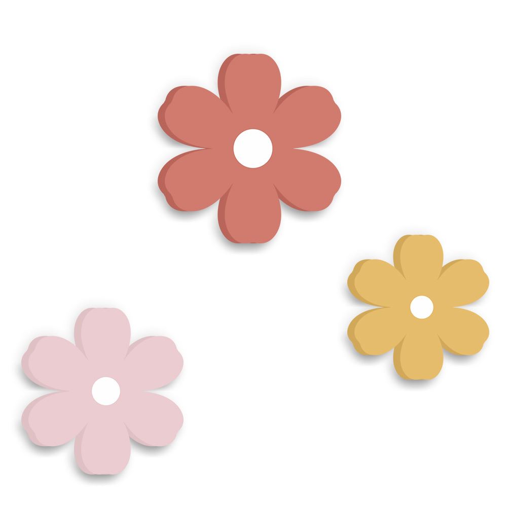 Pack 3 pateres fleurs