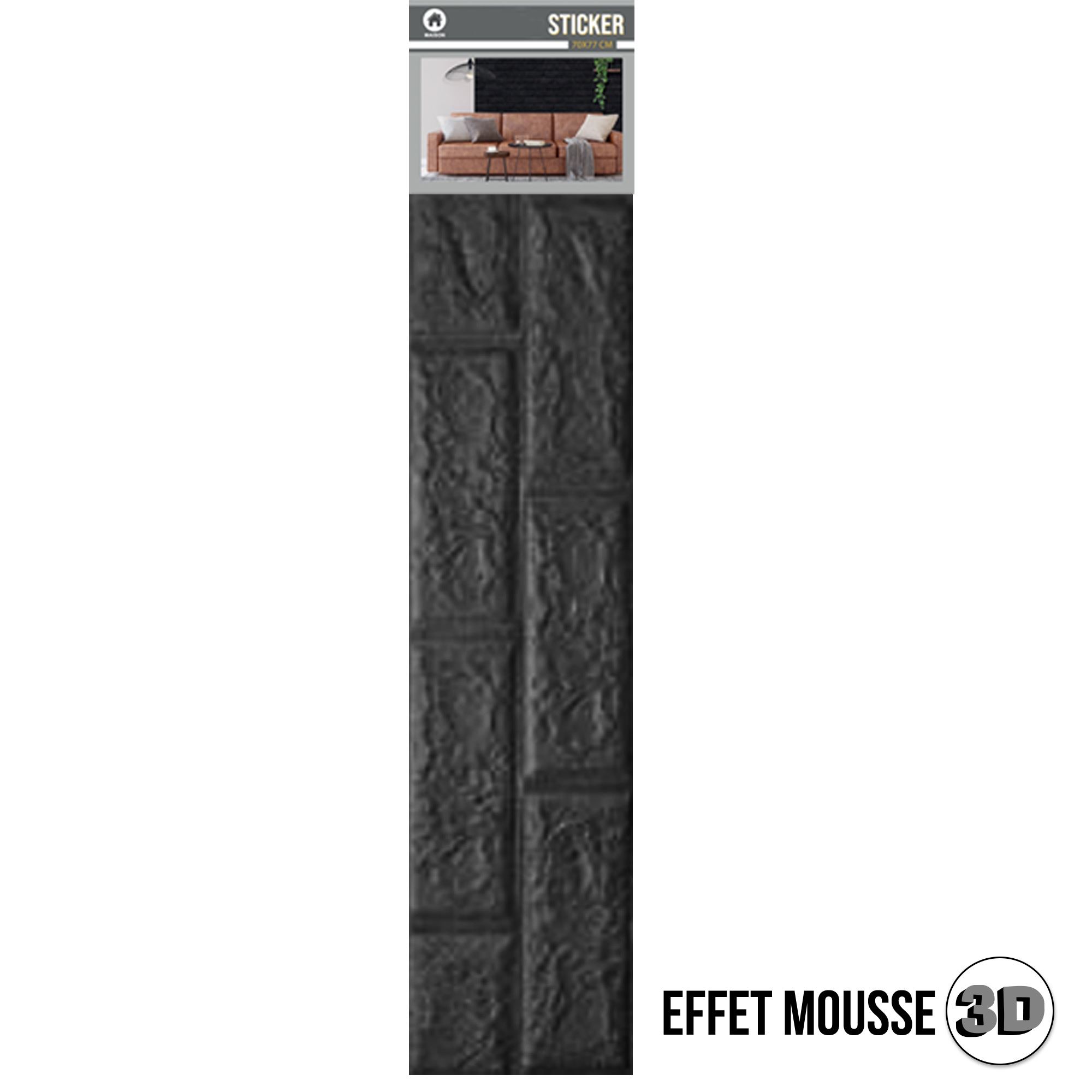 Sticker 3d mousse noir