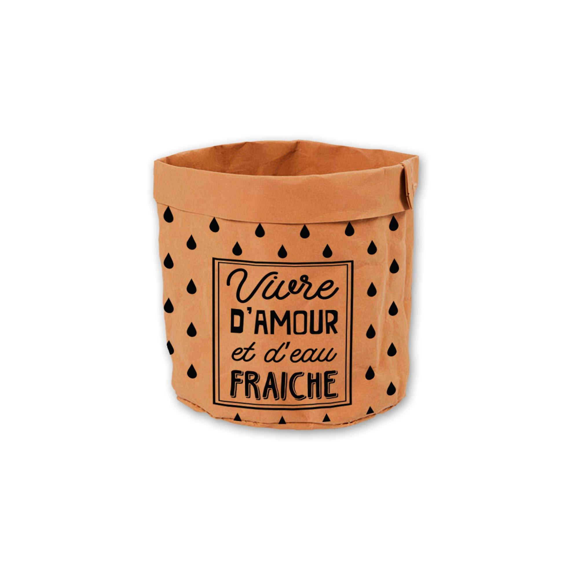 Cache pot papier pm "vivre d amour"