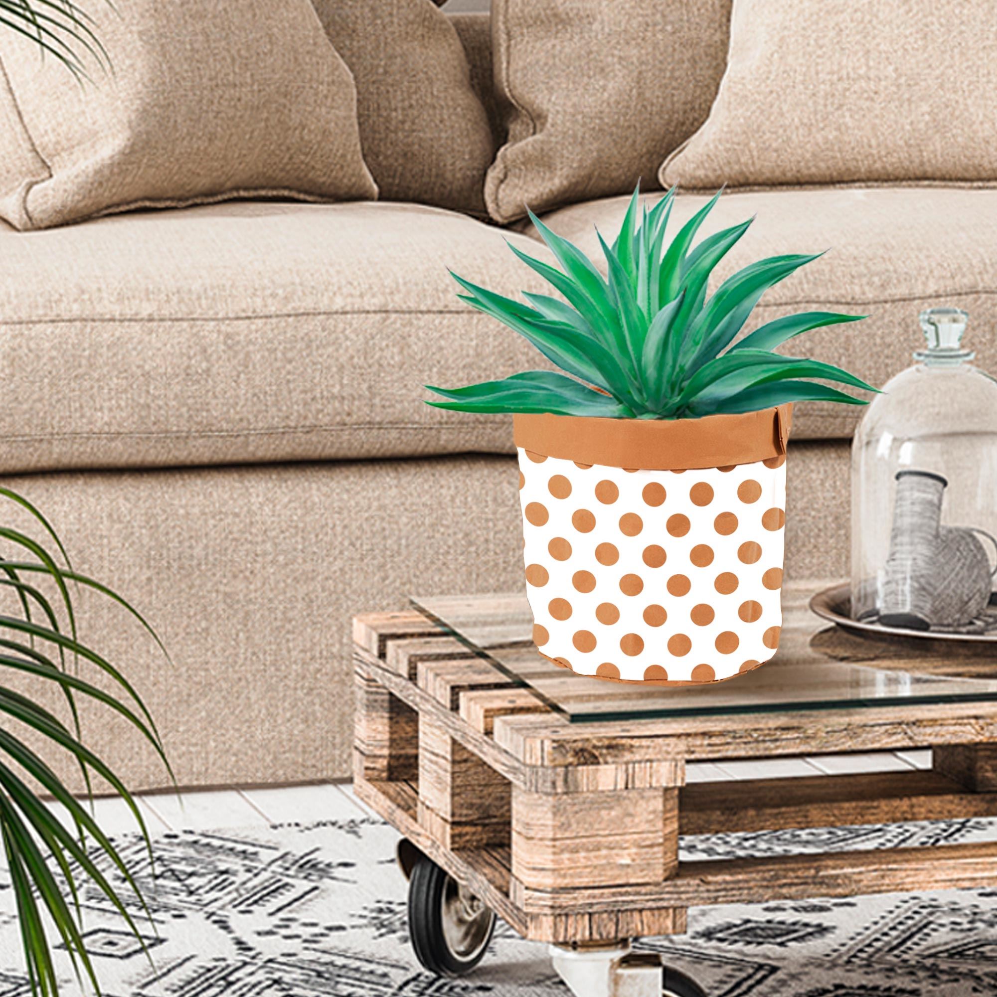 Cache pot papier mm pois