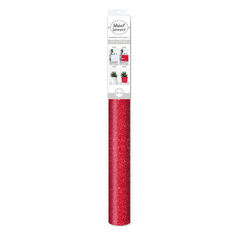 Adhesif paillettes rouge