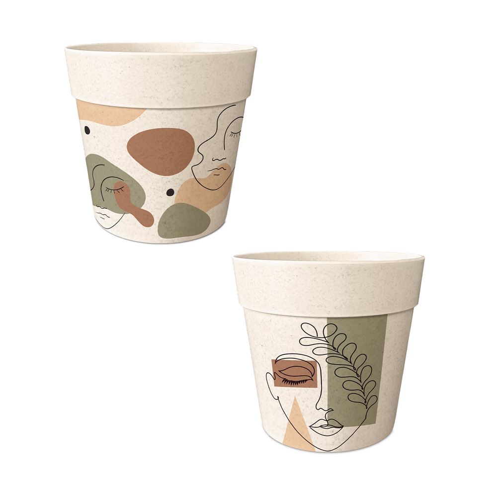 Pot/cache pot bambou 7.2x6.1 visages 2mods /24pcs