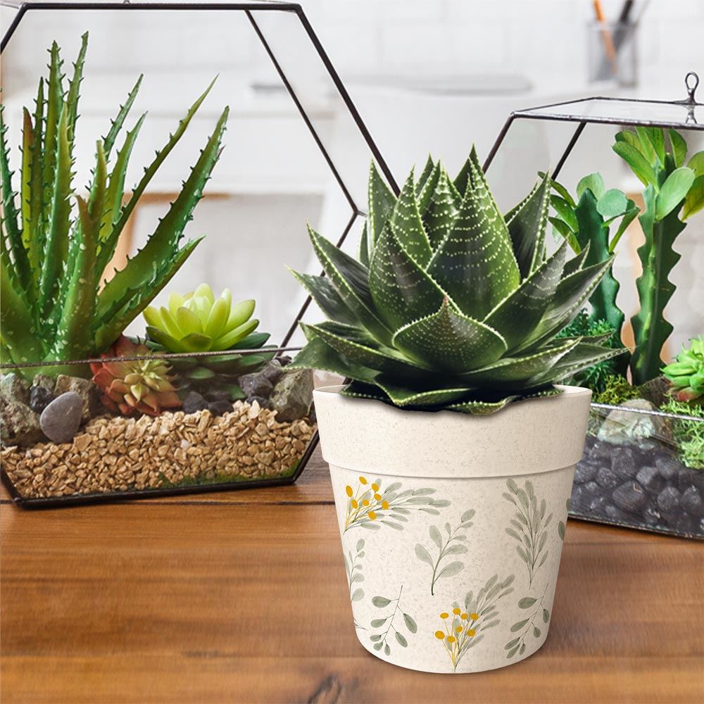 Pot/cache pot bambou 13.8x12 citrons/branches 2mods /12pcs