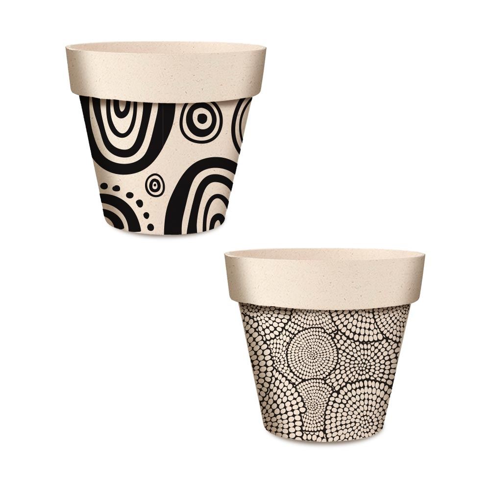 Pot/cache pot bambou 17.2x15.3 cercles 2mods /6pcs