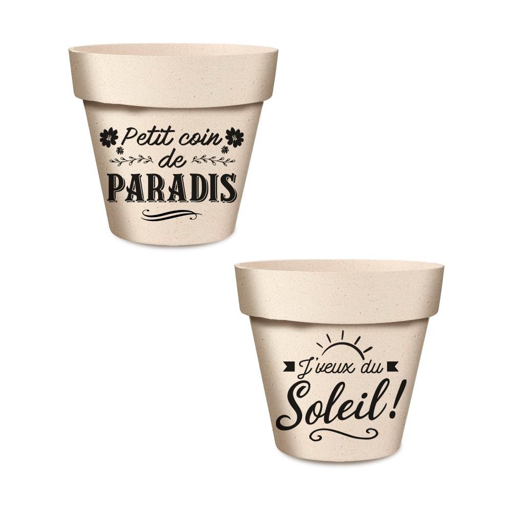 Pot/cache pot bambou 17.2x15.3 paradis/soleil