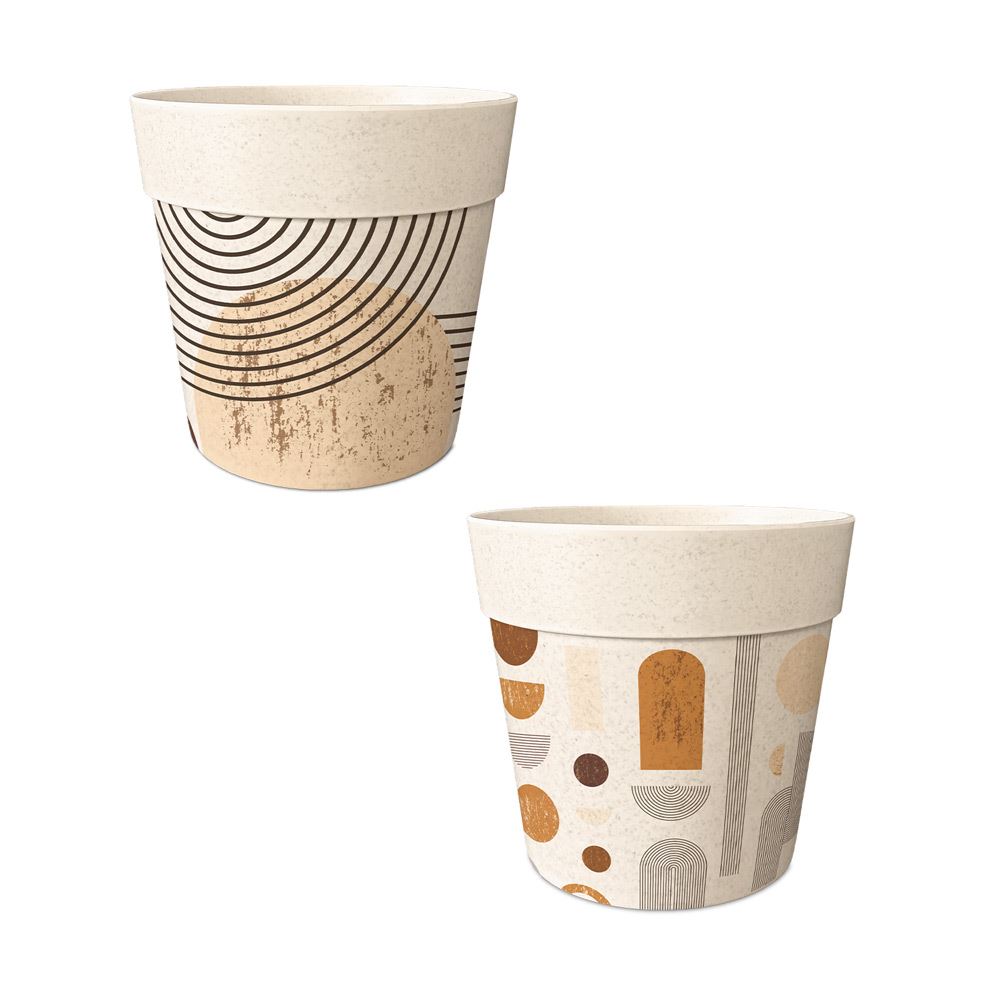 Pot/cache pot bambou 17.2x15.3 graphique 2mods /6pcs