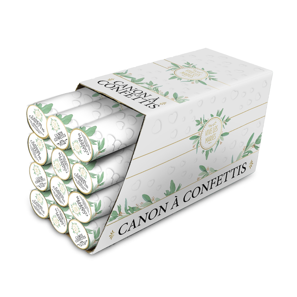 Canon confettis vive les maries