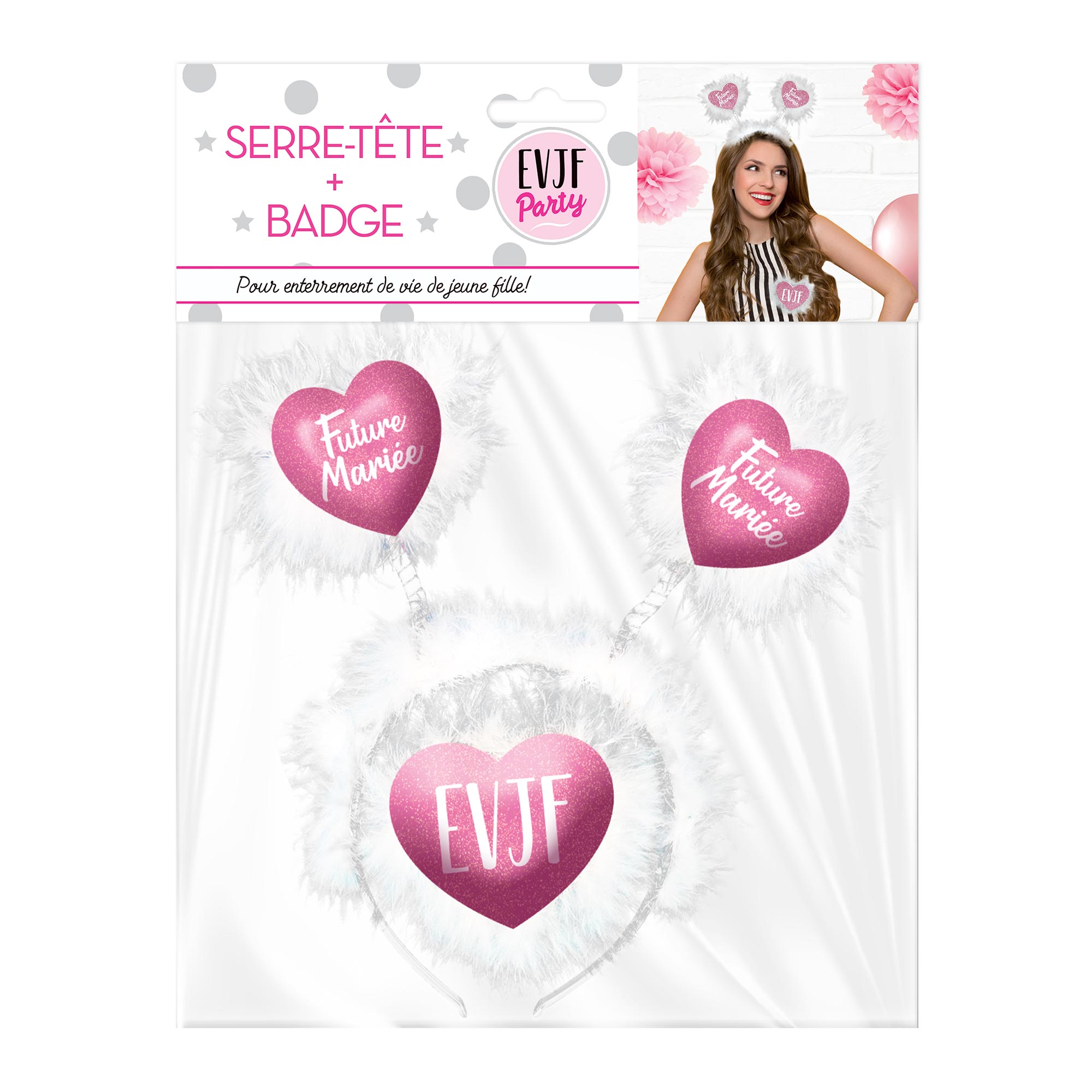 Serre tete et badge mariee