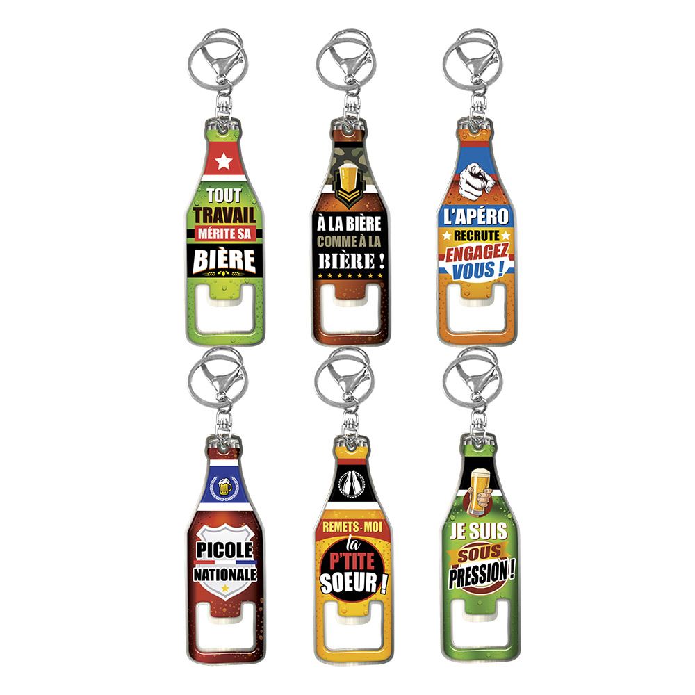 Porte cle decapsuleur 6mods /36pcs