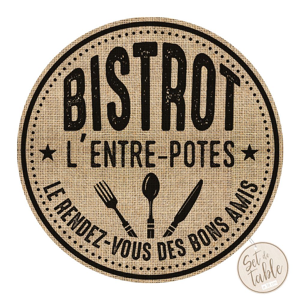 Set de table rond bistrot