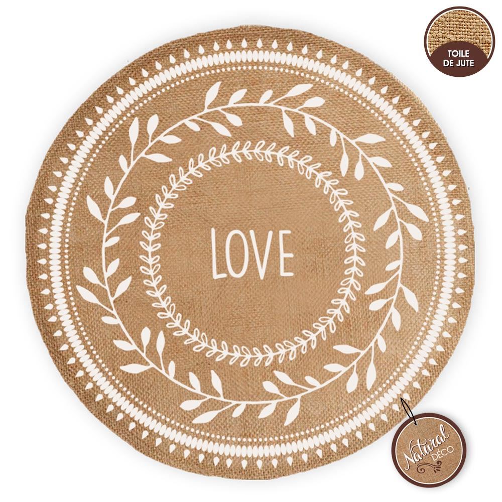 Set de table rond "love"