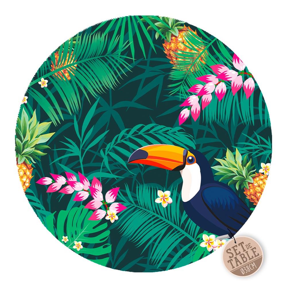 Set de table rond toucan