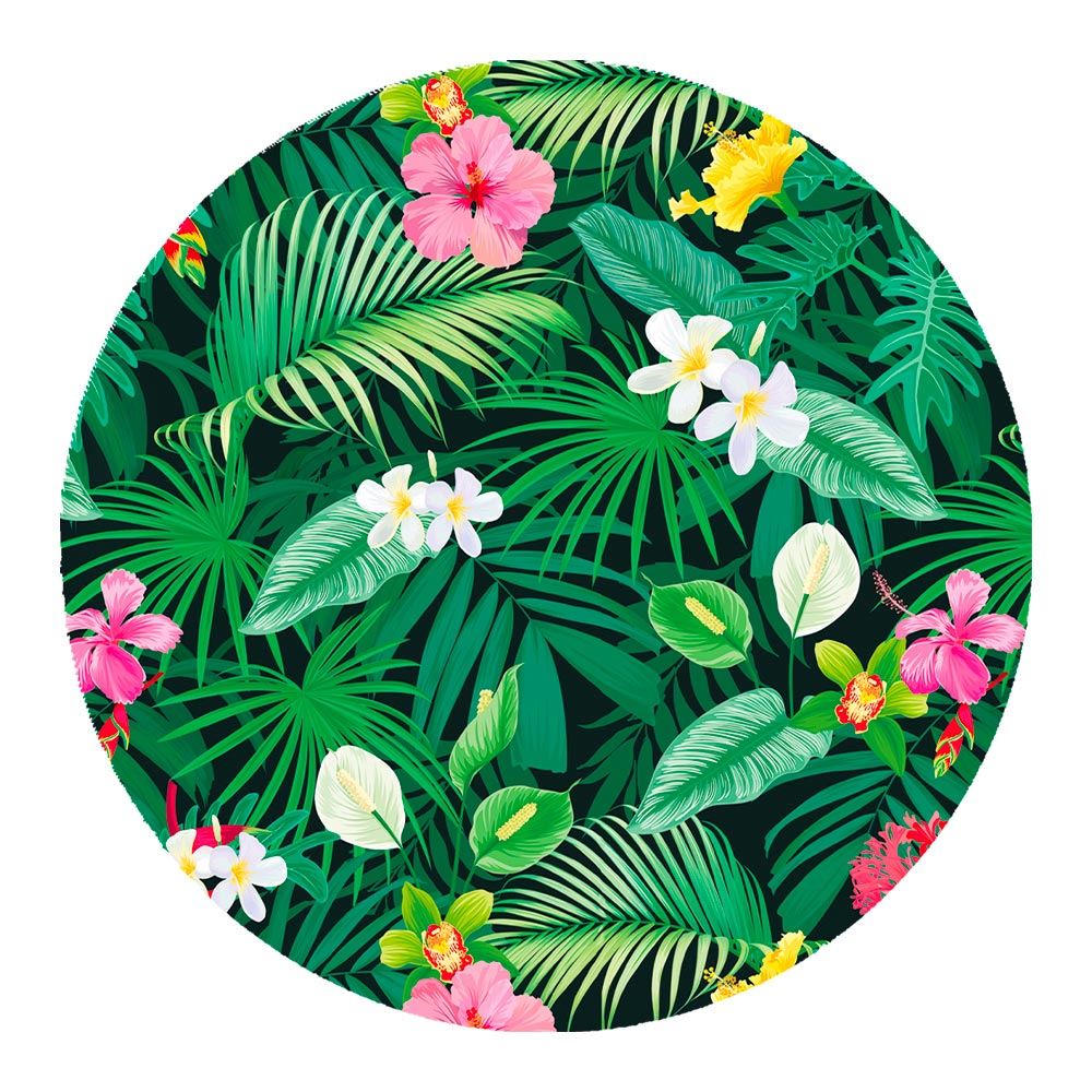 Set de table rond ibiscus+feuilles