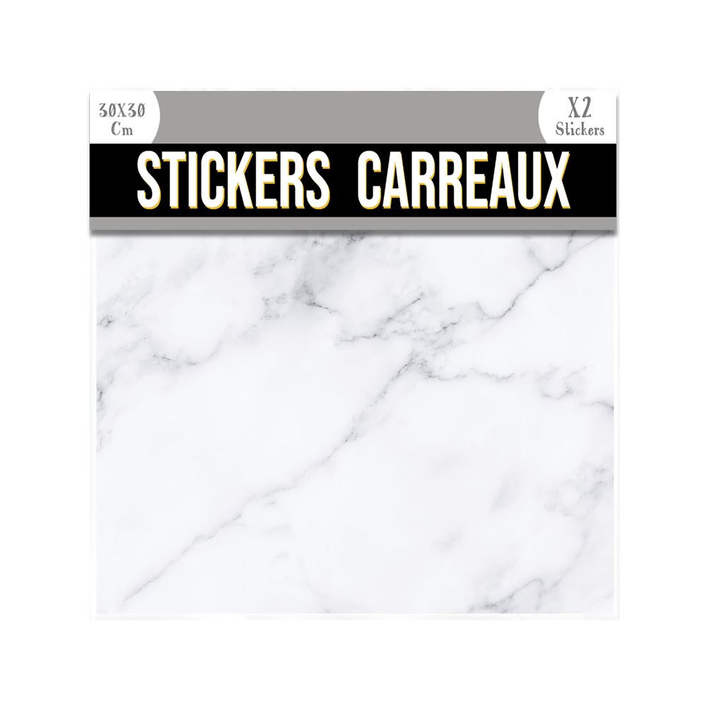 Stickers carreaux 30x30 marbre blanc