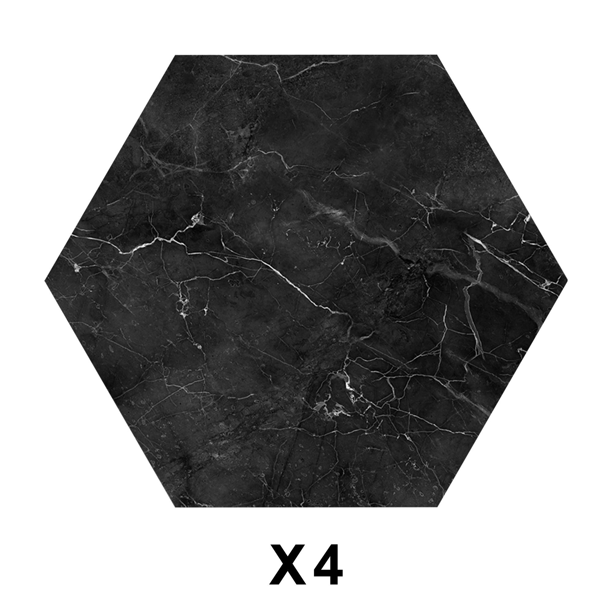 Stickers carreaux hexagone marbre noir