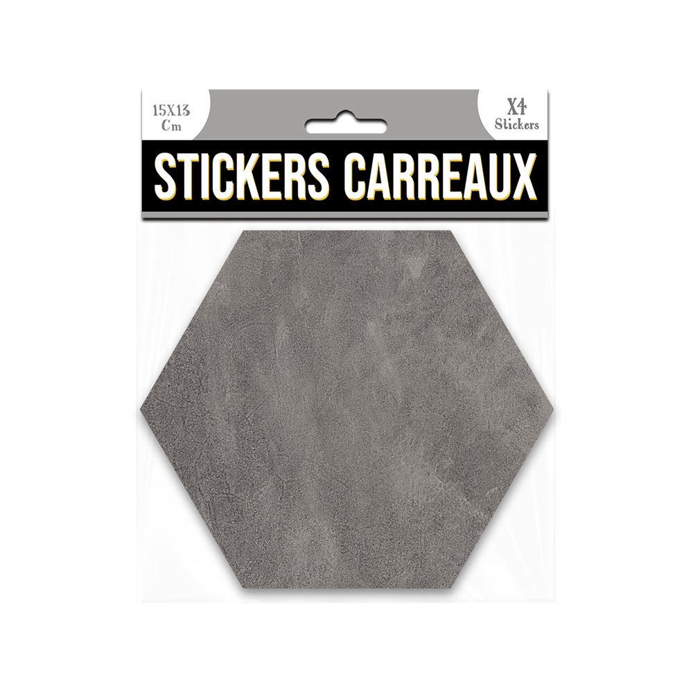 Stickers carreaux hexagone marbre gris