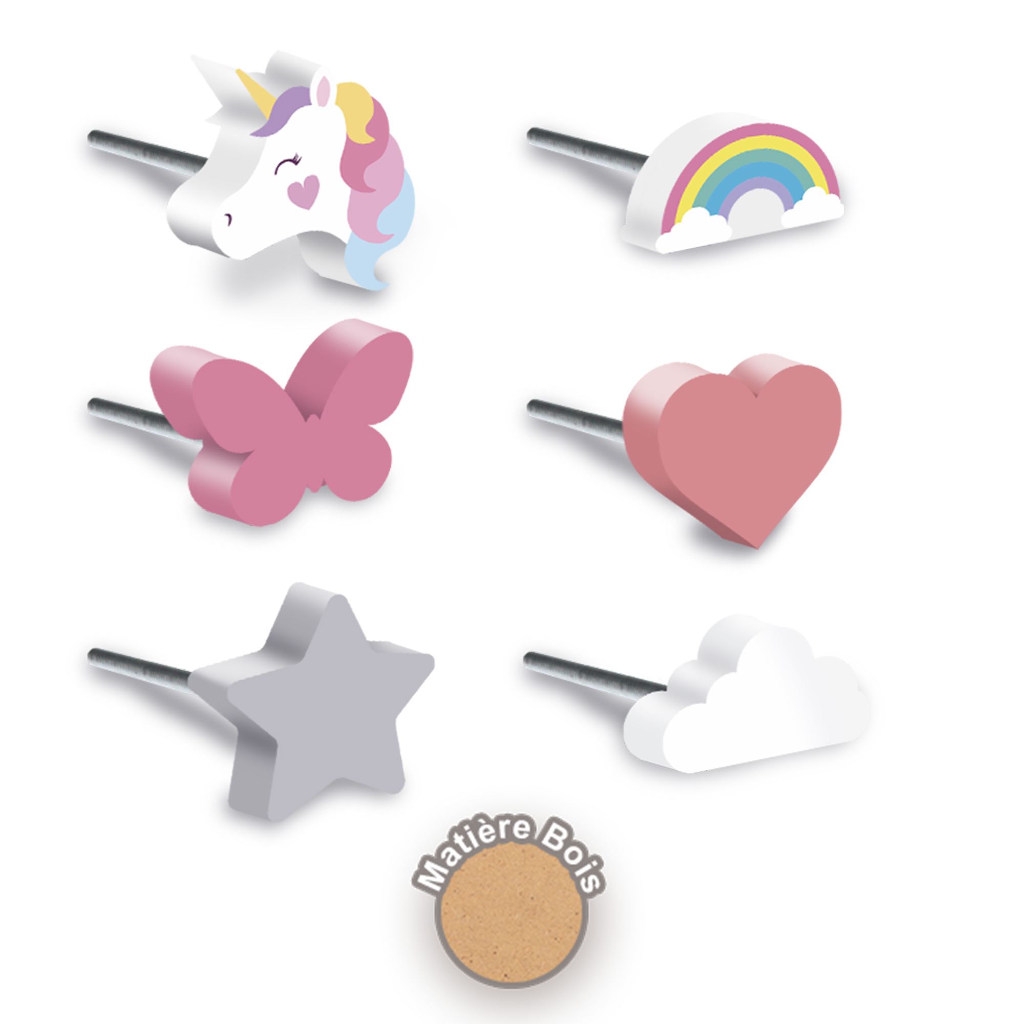 Bouton de meuble enfant 6mods /36pcs