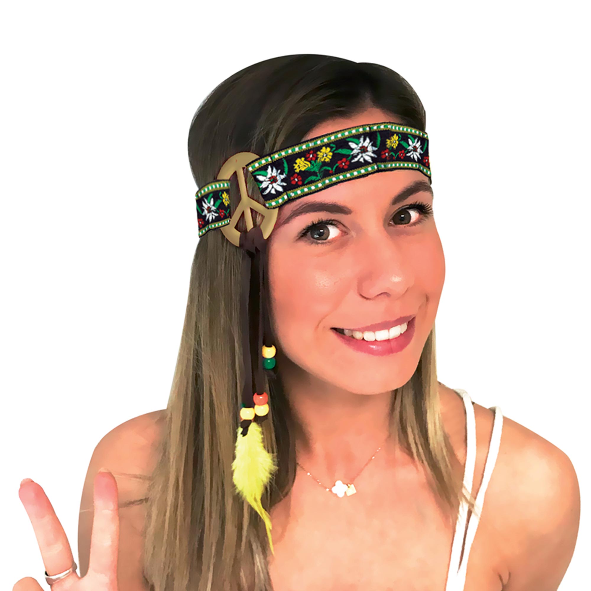 Bandeau signe peace hippie