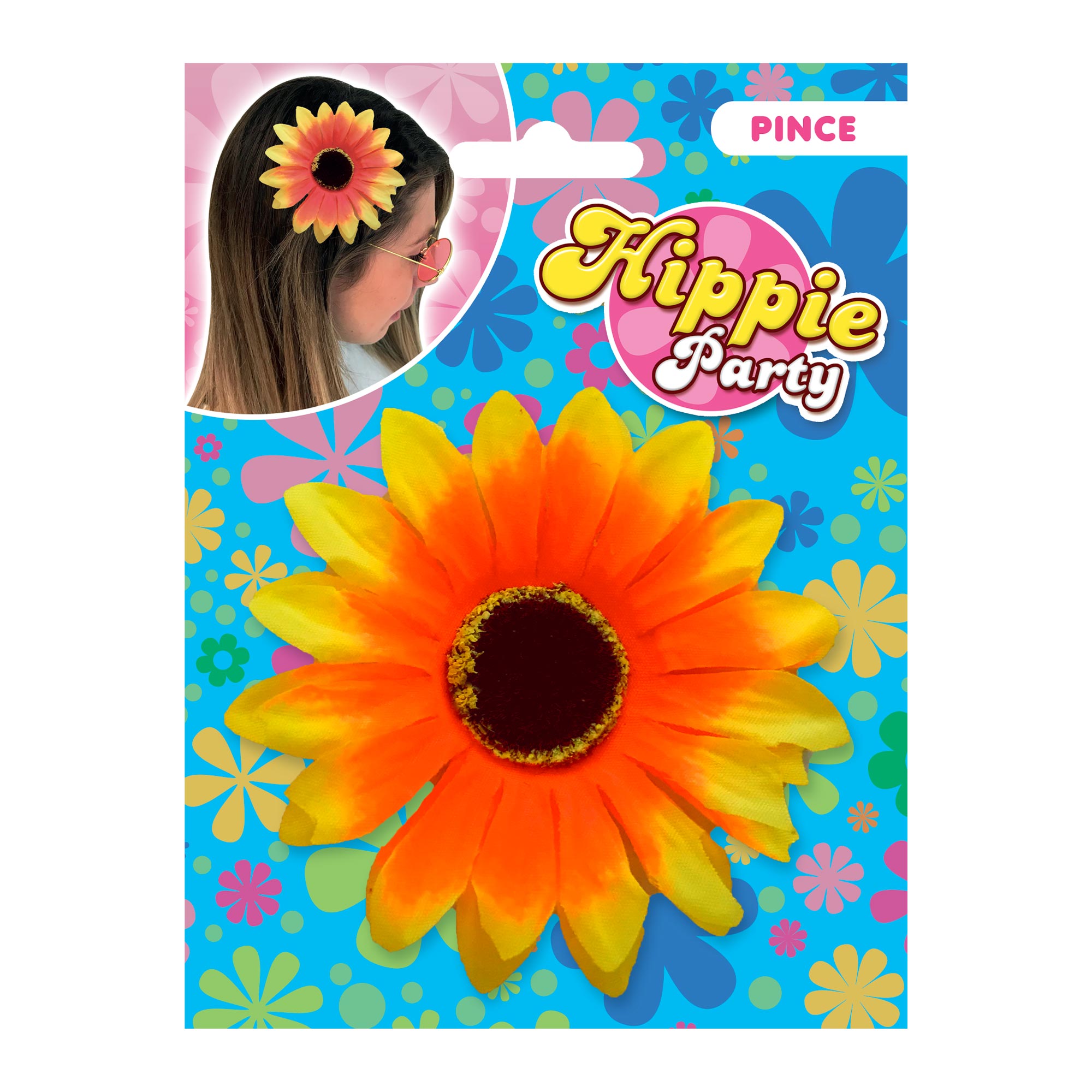 Pince fleur tournesol hippie