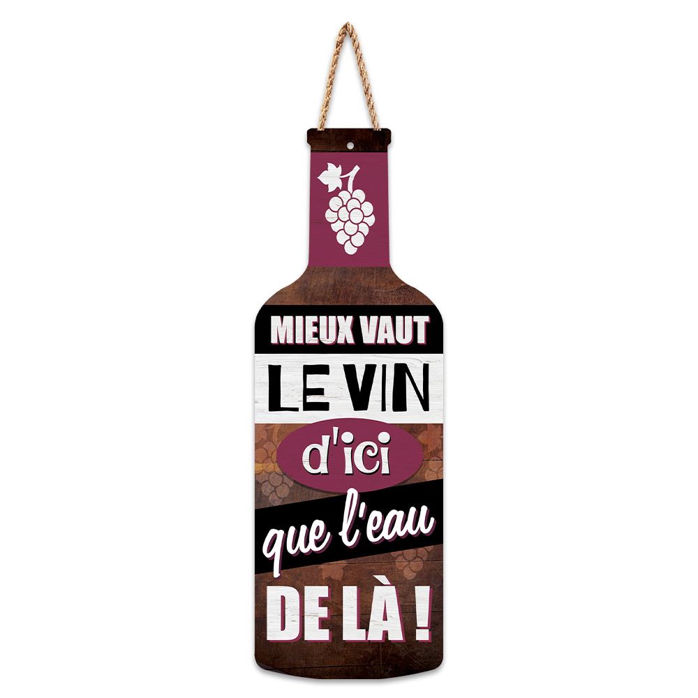 Plaque forme bouteille vin