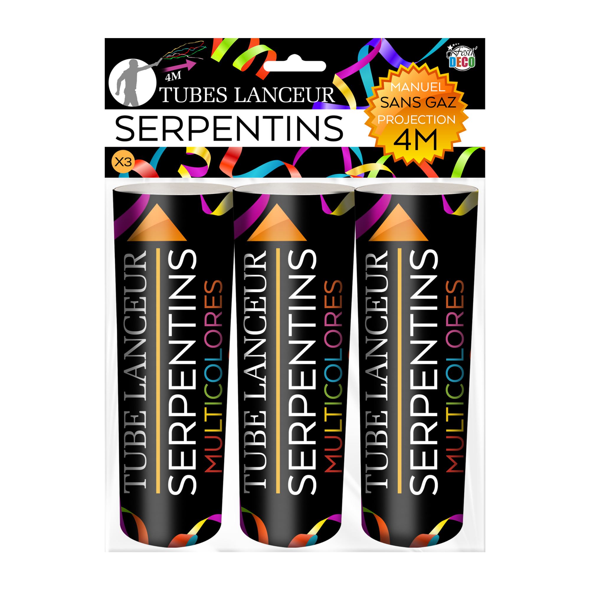 Pack 3lanceurs serpentins festif