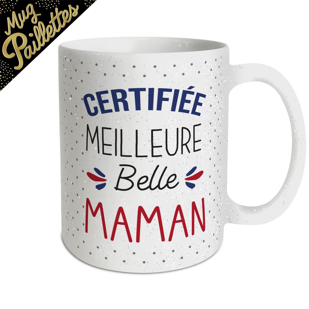 Mug a paillettes "meilleure belle maman"
