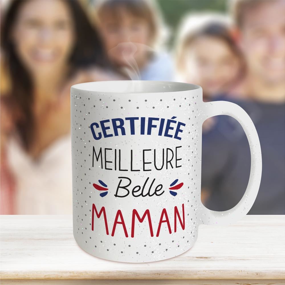 Mug a paillettes "meilleure belle maman"
