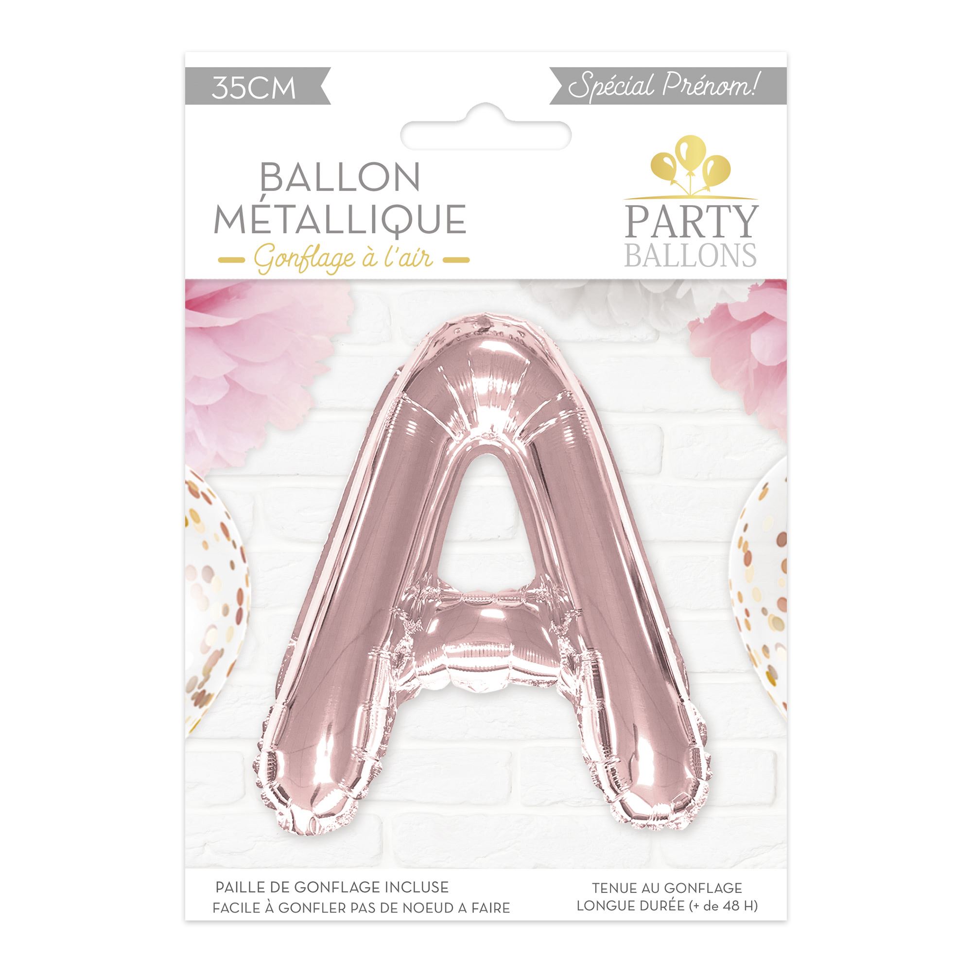 Ballon metallique rose dore  a