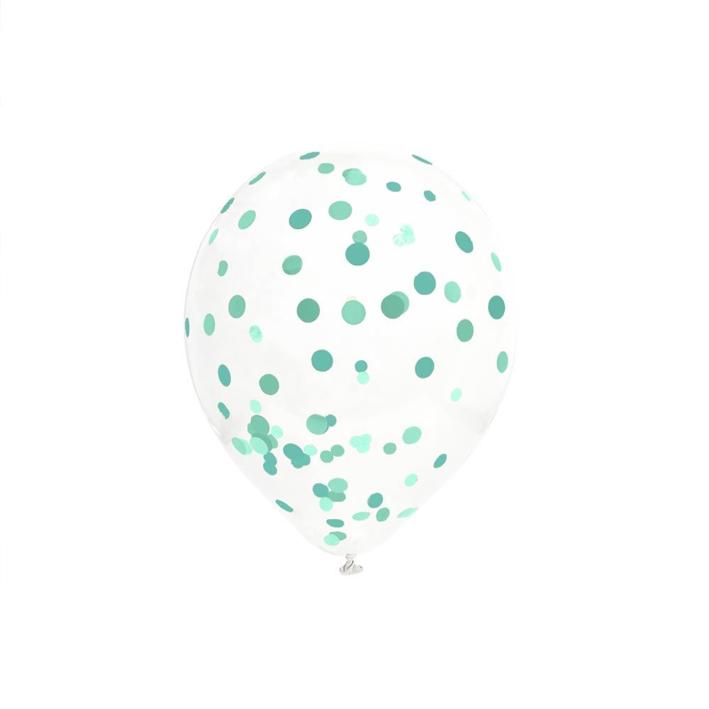 Sachet 6 ballons confettis menthe