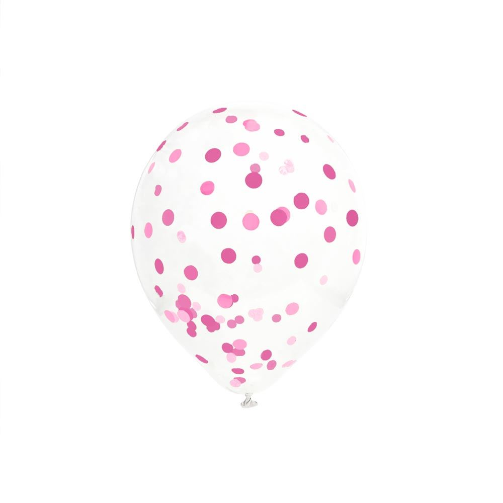 Sachet 6 ballons confettis rose