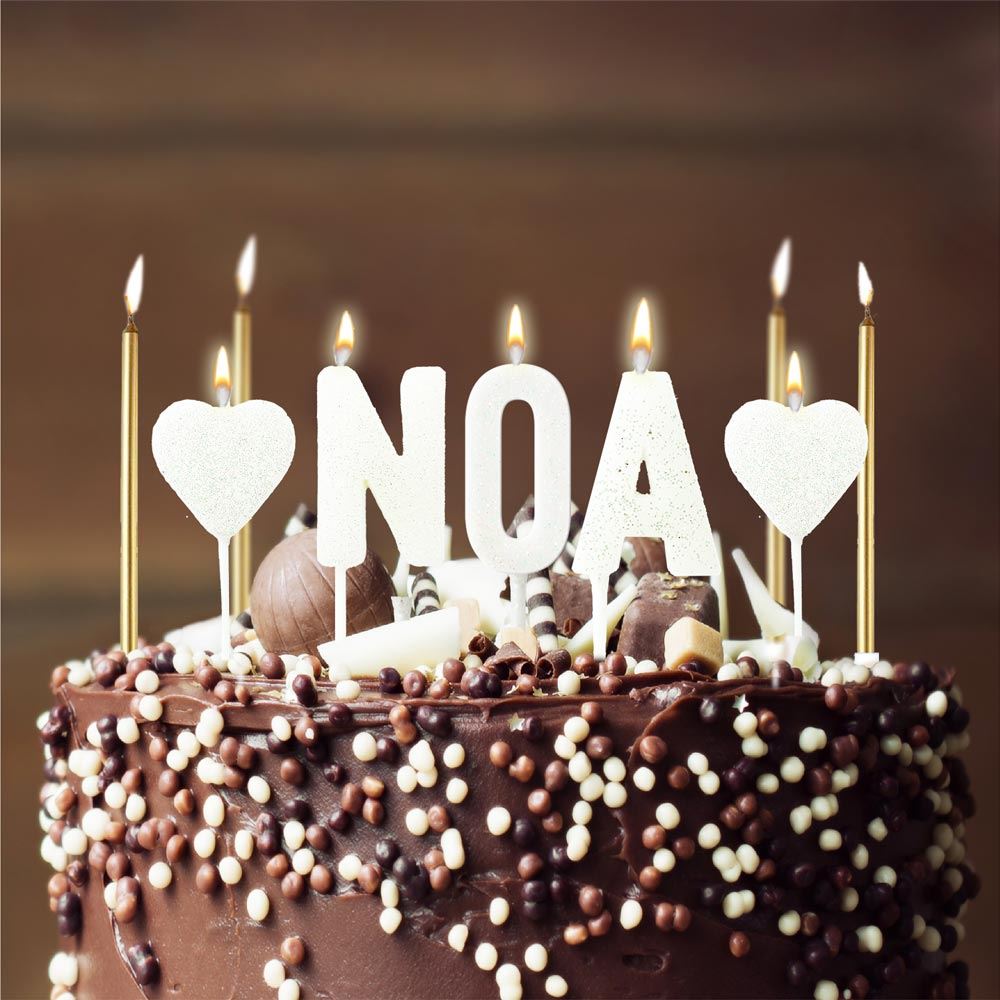 Bougie blanche coeur