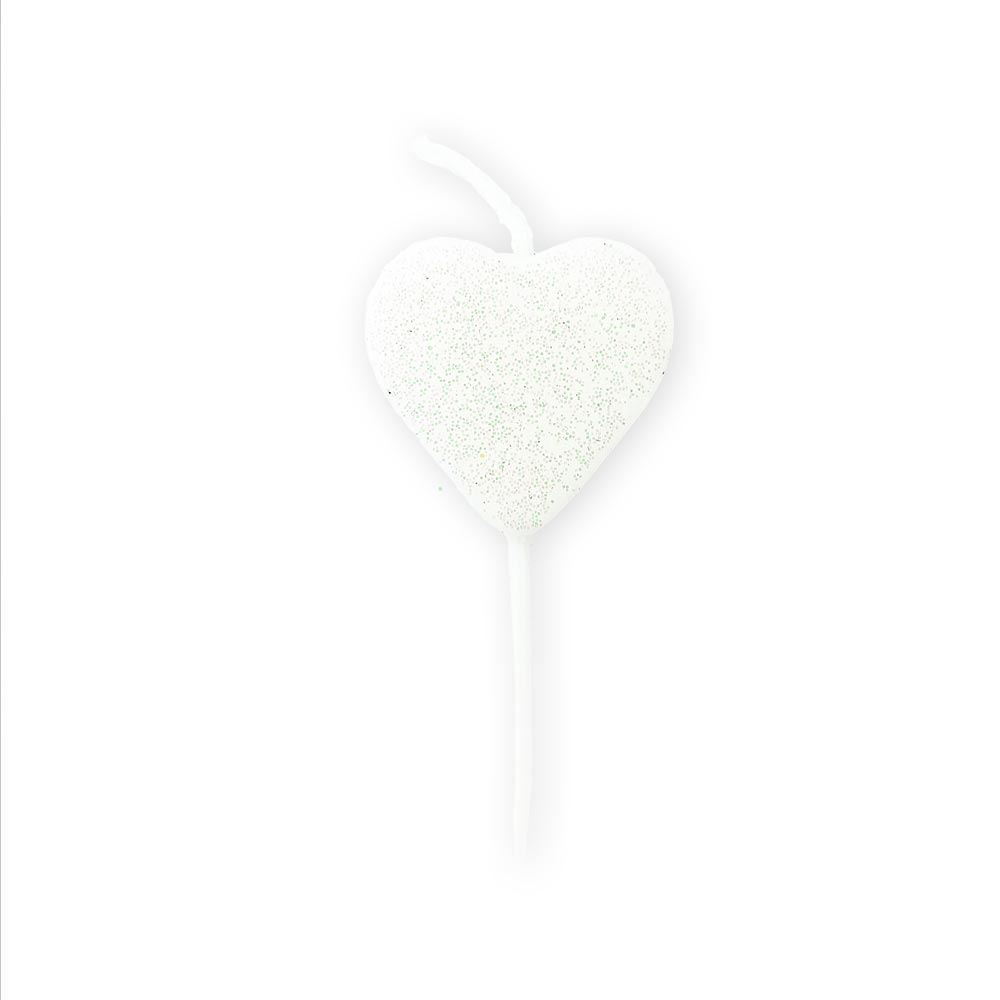 Bougie blanche coeur