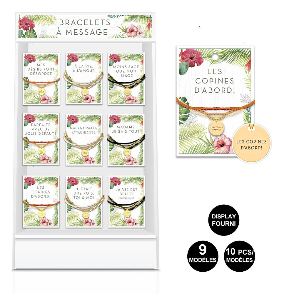 Bracelet medaillon 9mods /90pcs