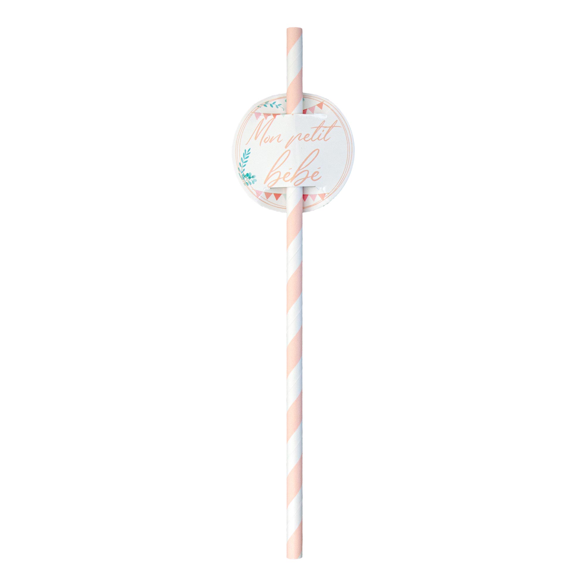 Pack 12 pailles baby shower fille