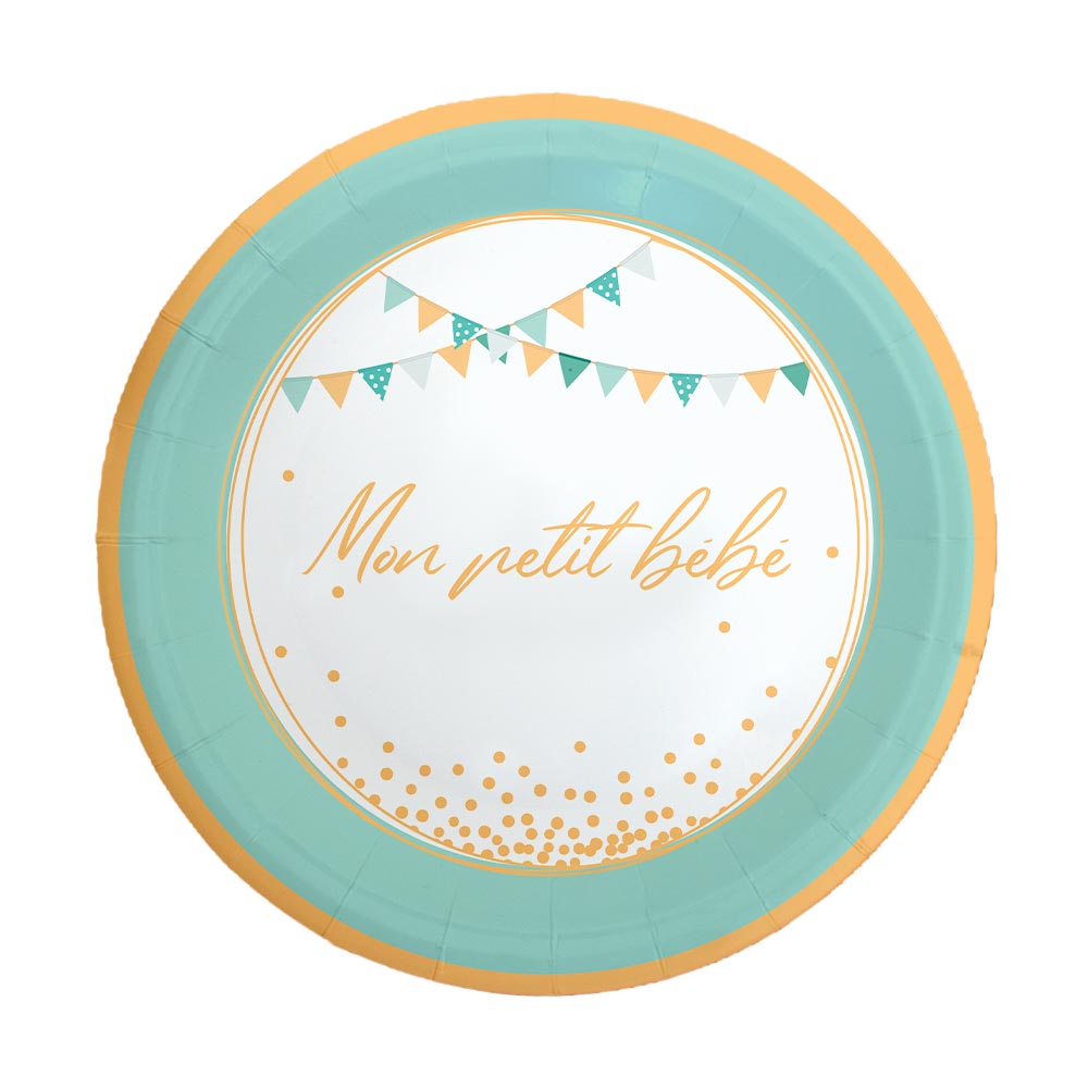 Pack 6 assiettes baby shower garcon