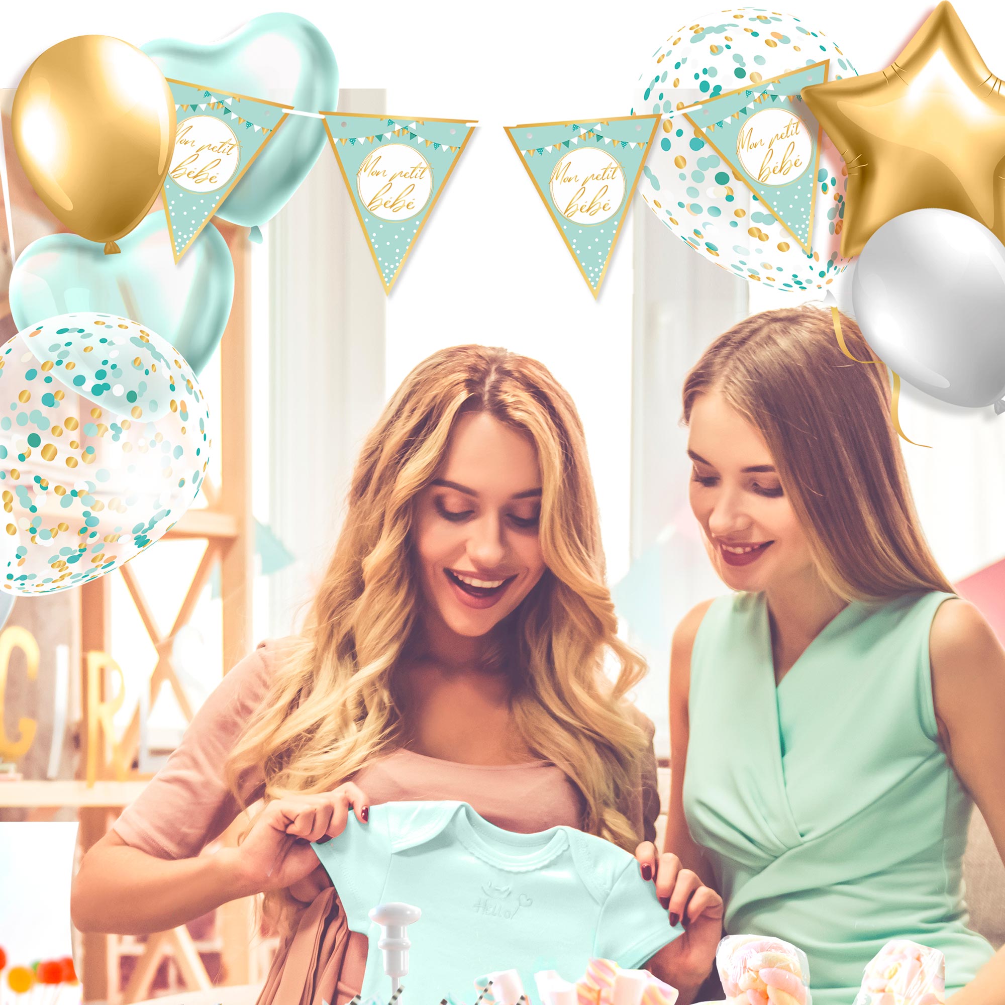 Guirlande fanion baby shower garcon