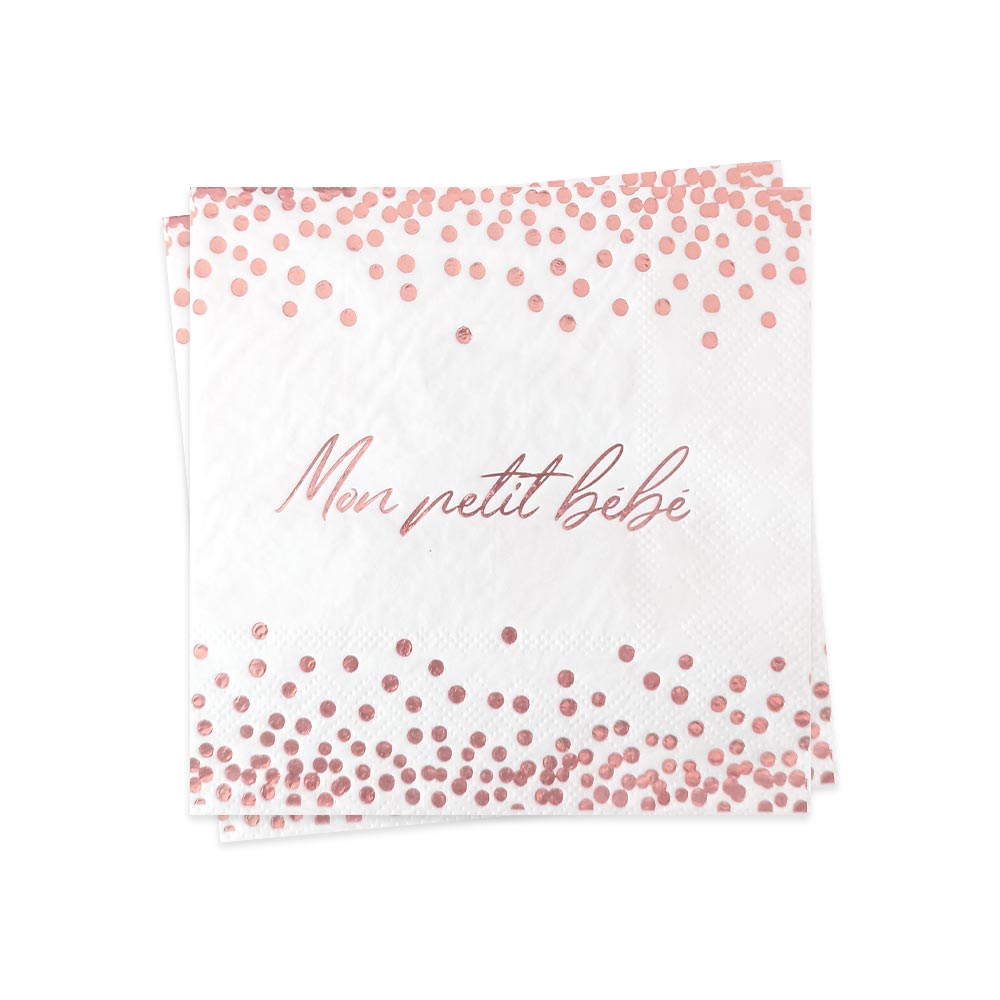 Pack 12 serviettes baby shower fille