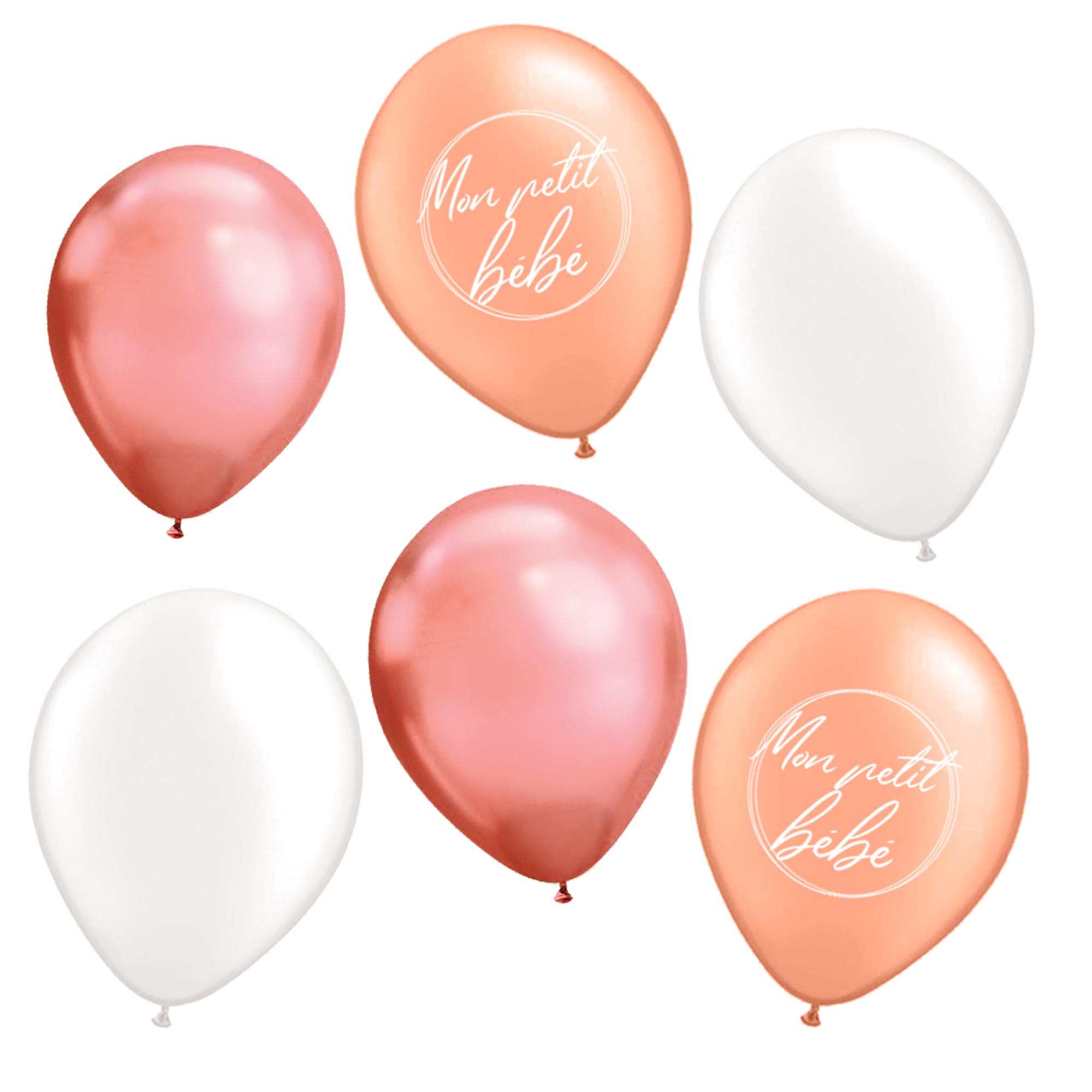 Sachet 6 ballons baby shower fille