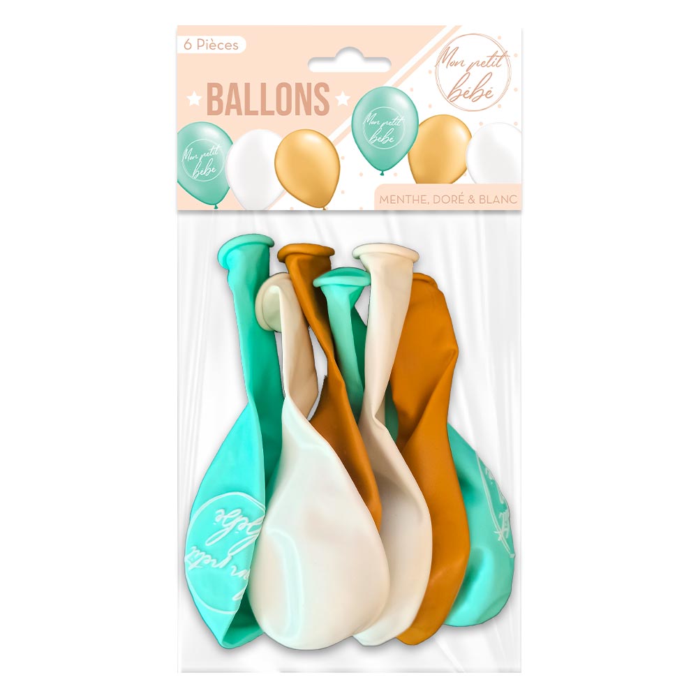 Sachet 6 ballons baby shower garcon