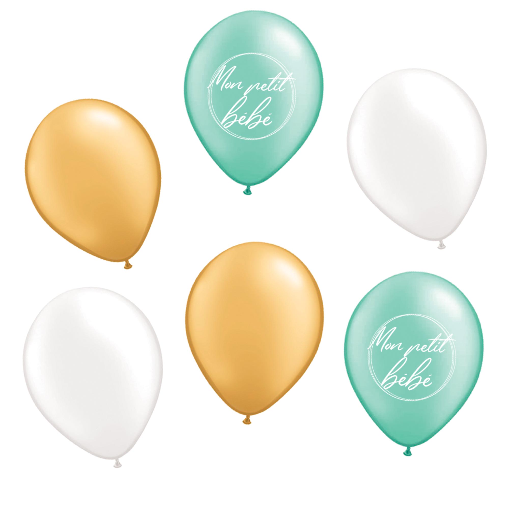 Sachet 6 ballons baby shower garcon