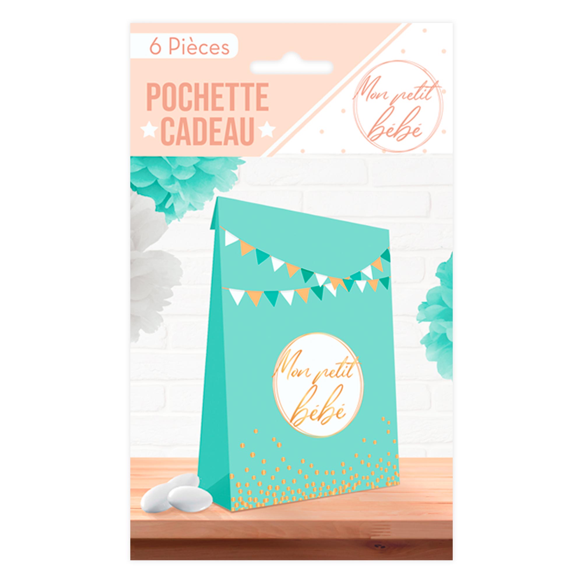 Sachet 6 pochettes cadeau garcon