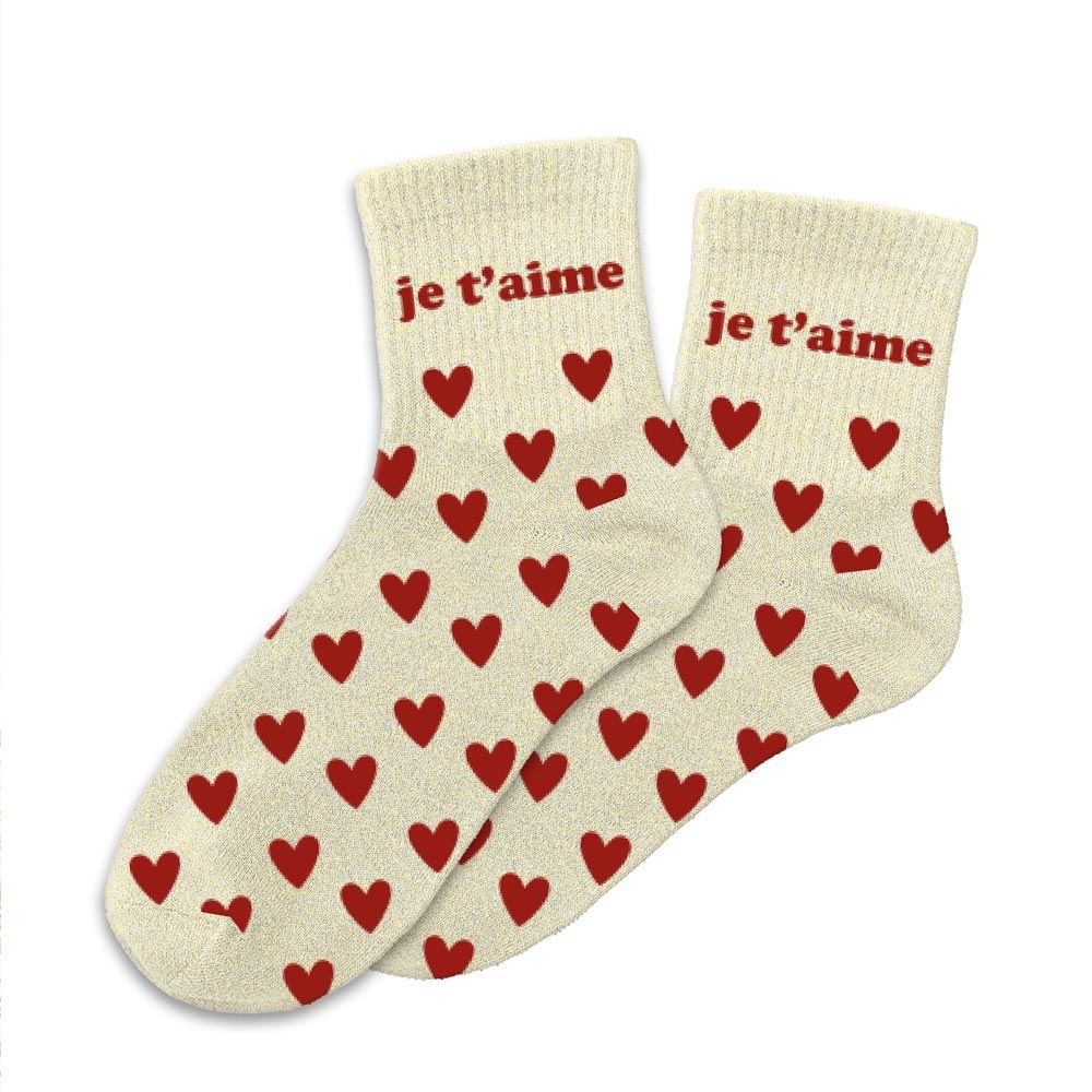 Chaussettes paillettes je t aime