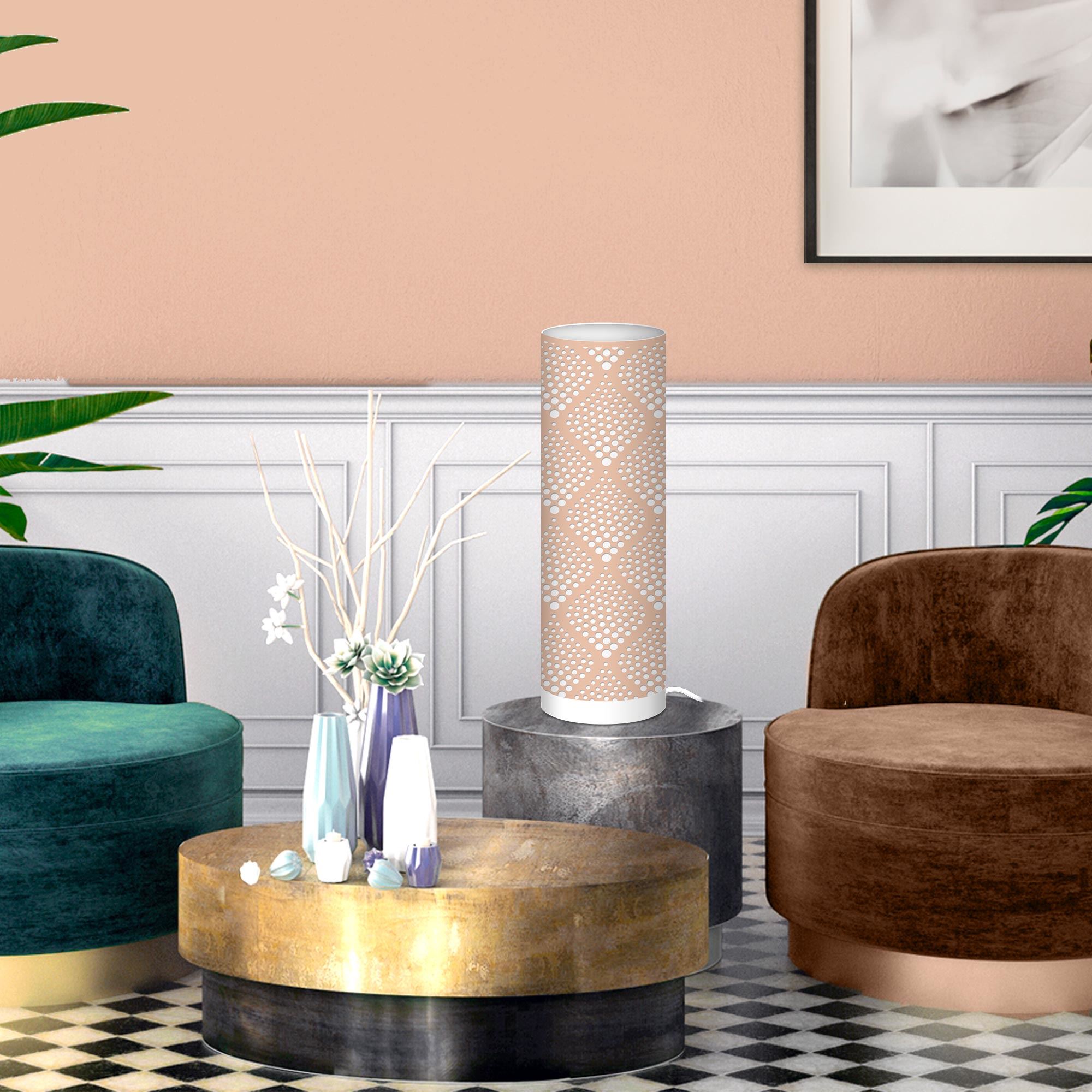 Lampe cylindrique 63cm bleige