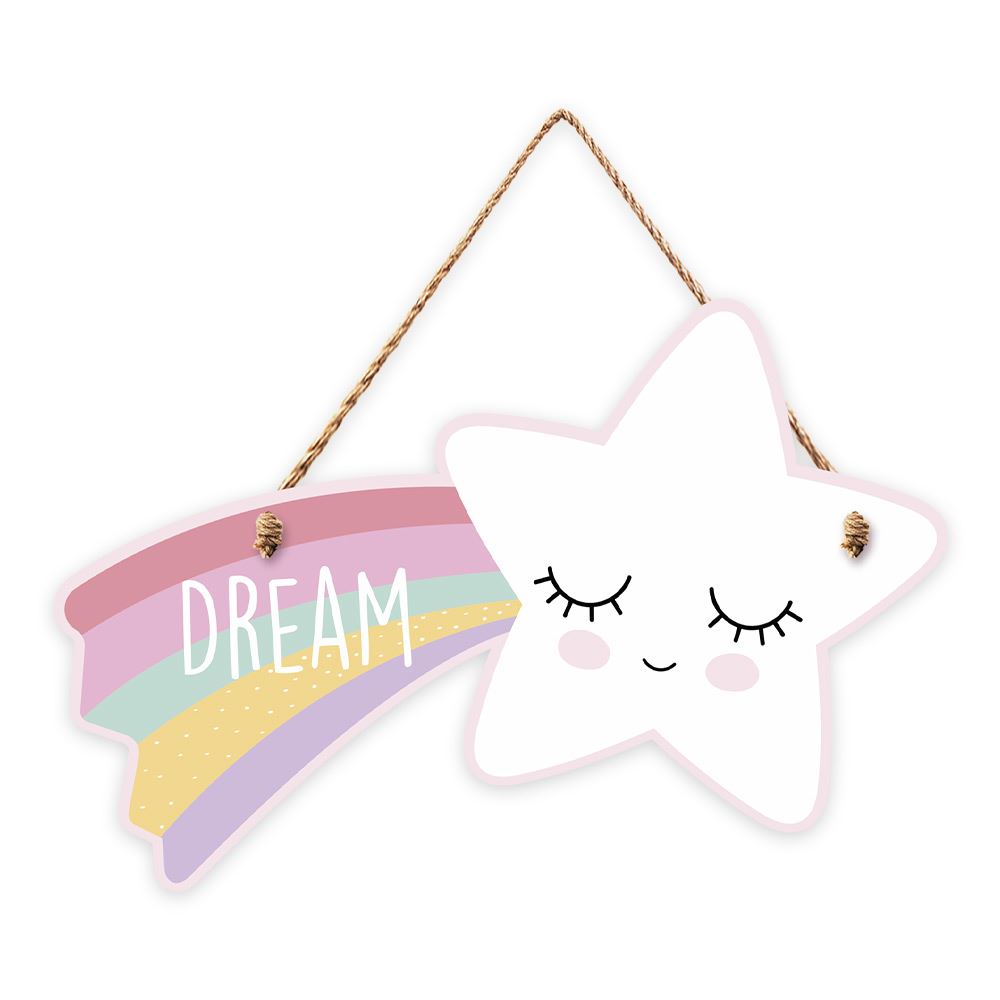 Plaque a suspendre etoile "dream"