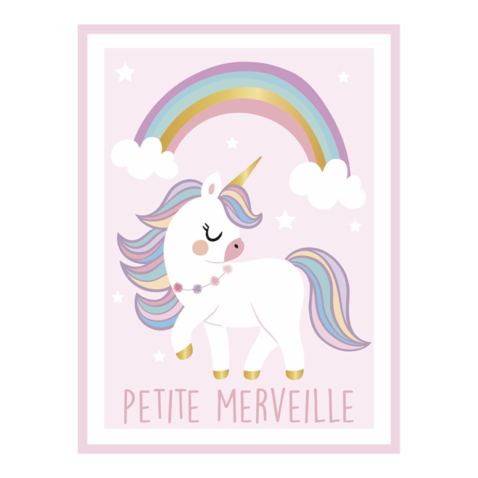 Toile doree licorne 30x40cms