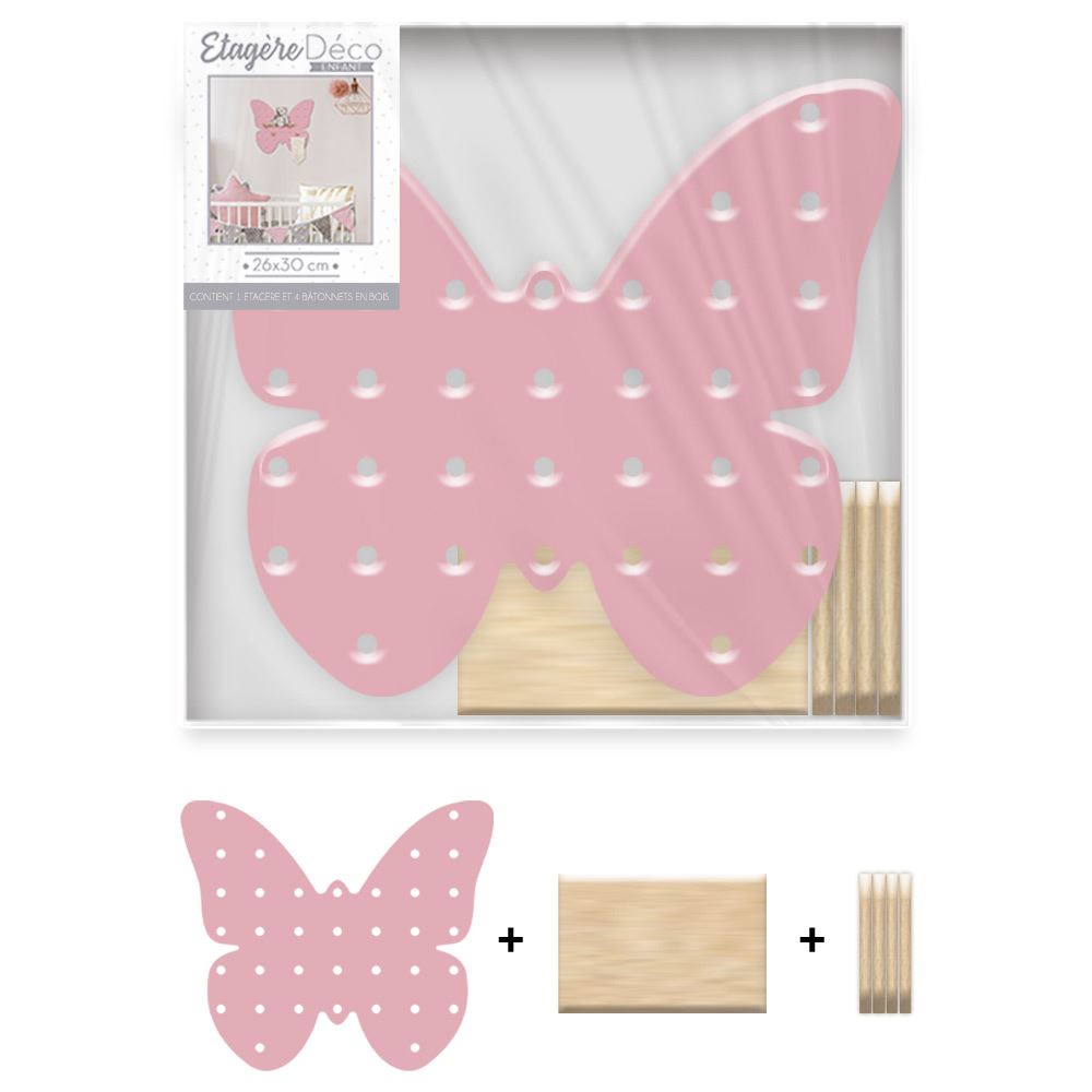 Etagere picots papillon