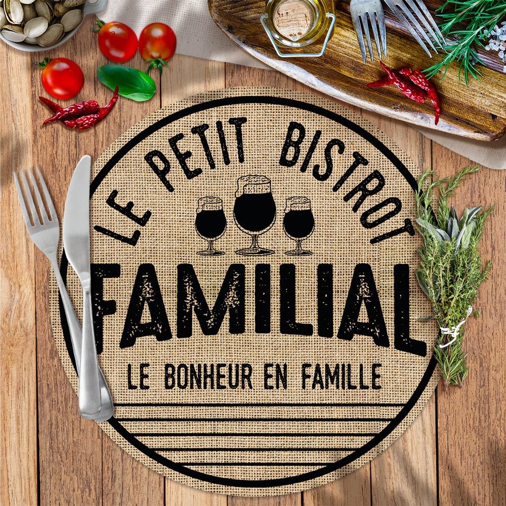 Set de table rond famille